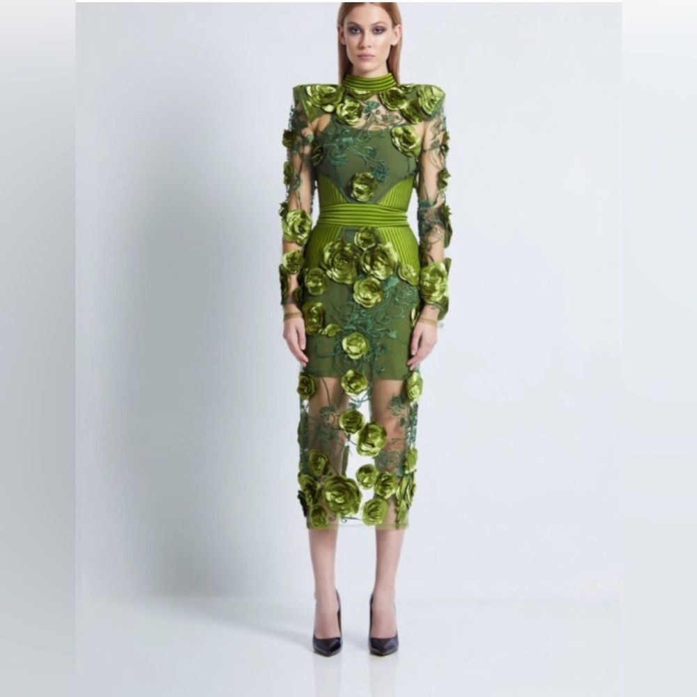Zhivago Battle Lines Floral-Embellished Vendetta Dress size 6 - Picture 4 of 14